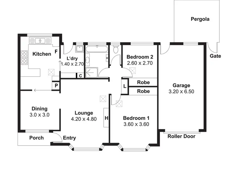 Floorplan of Homely unit listing, 10/34 Lochside Drive, West Lakes SA 5021