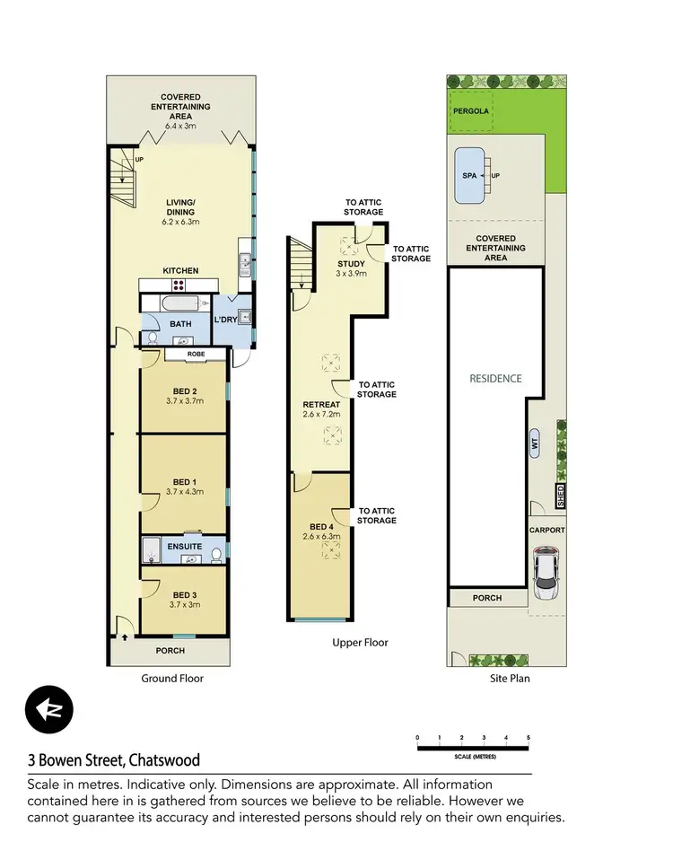 Floorplan of Homely semi-detached listing, 3 Bowen Street, Chatswood NSW 2067