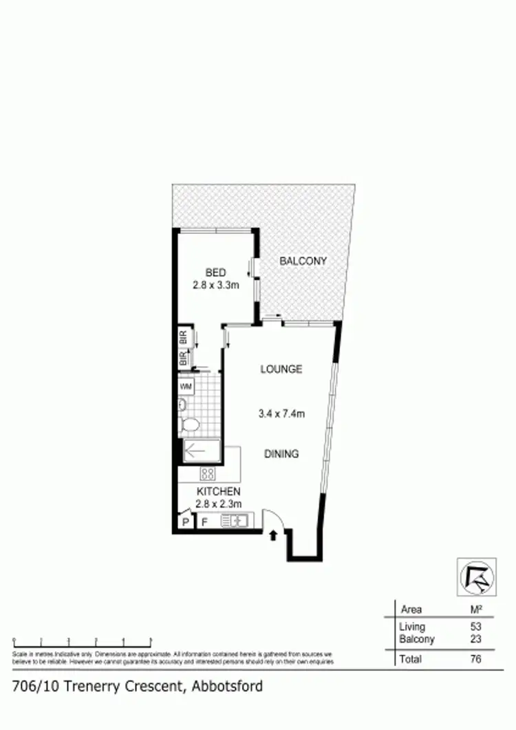 Floorplan of Homely apartment listing, 706/10 Trenerry Crescent, Abbotsford VIC 3067