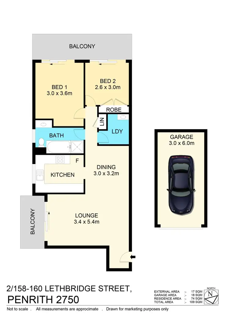 Floorplan of Homely unit listing, 2/158-160 Lethbridge Street, Penrith NSW 2750