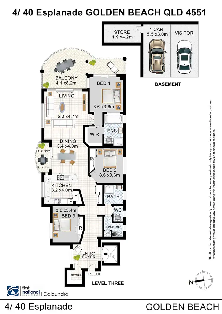 Floorplan of Homely unit listing, 4/40 Esplanade, Golden Beach QLD 4551