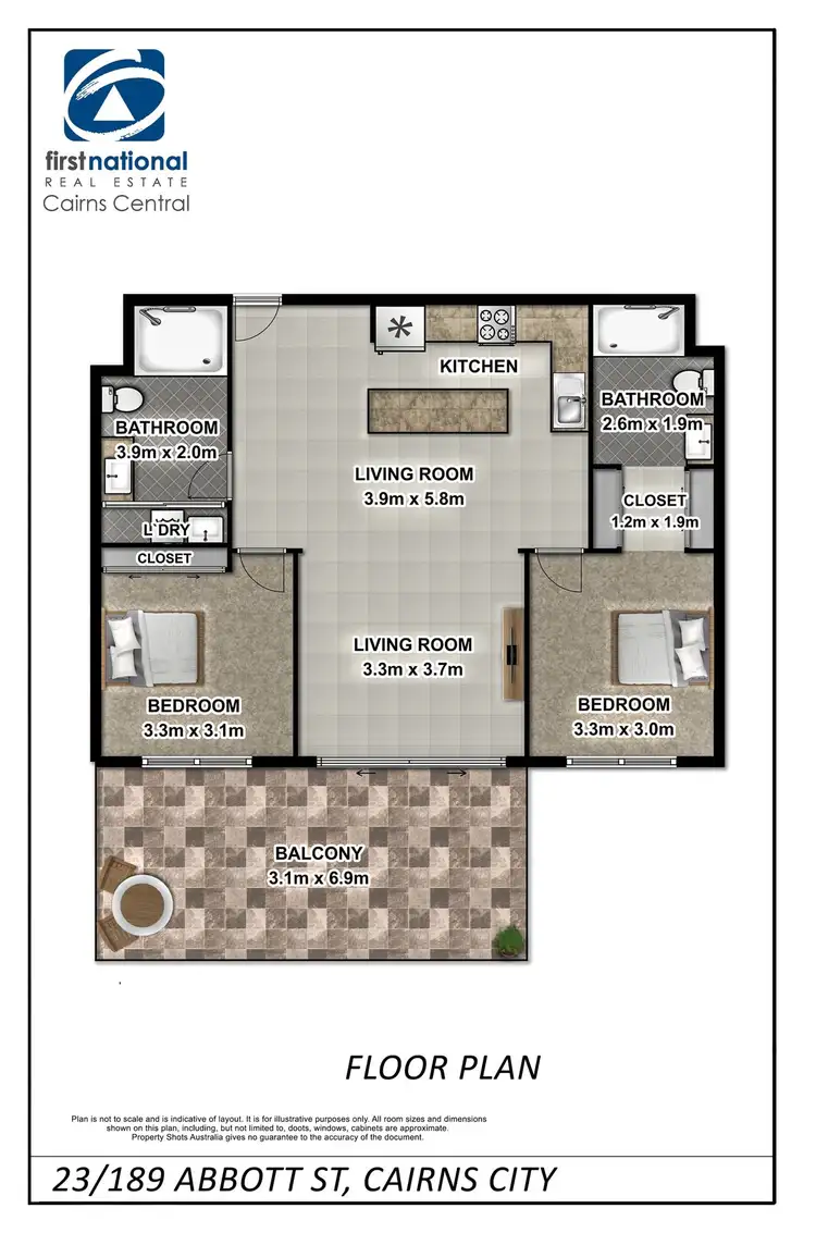 Floorplan of Homely unit listing, 23/189-191 Abbott Street, Cairns City QLD 4870