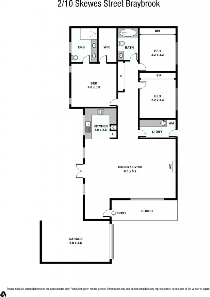 Floorplan of Homely unit listing, 2/10 Skewes Street, Braybrook VIC 3019