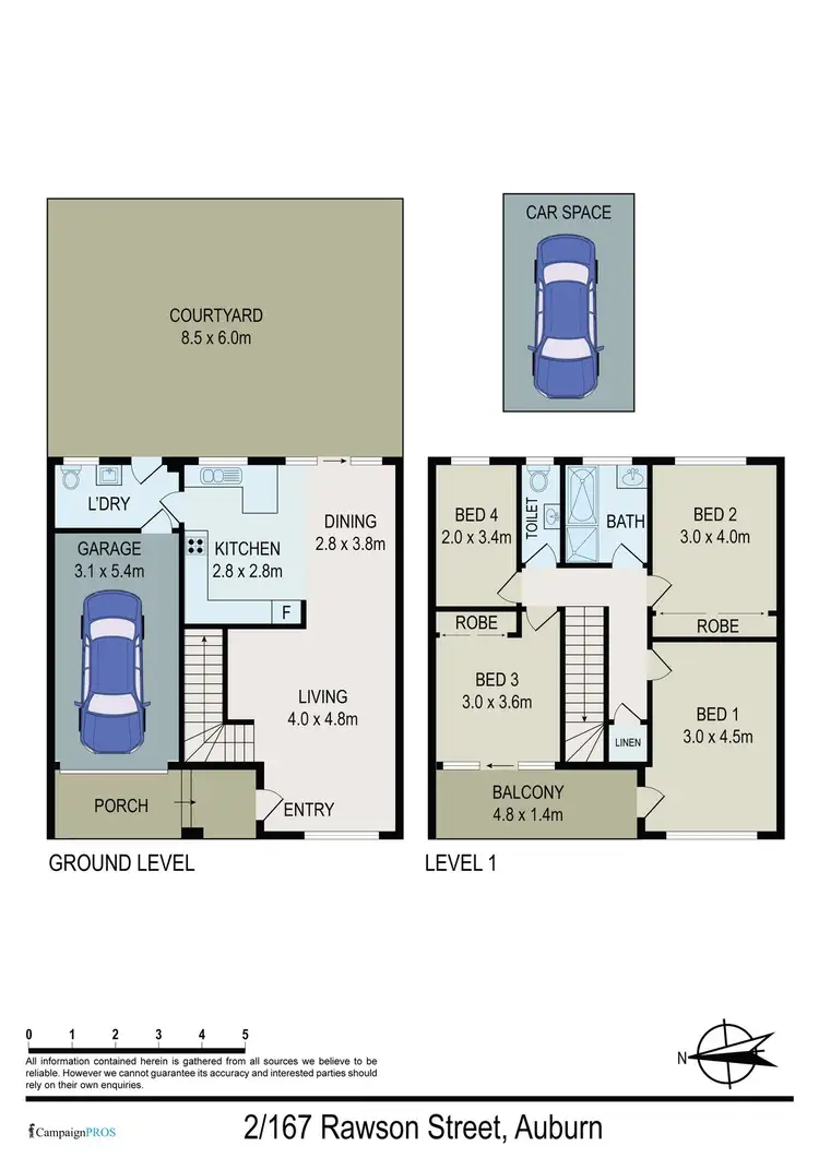Floorplan of Homely townhouse listing, 2/167 Rawson Street, Auburn NSW 2144