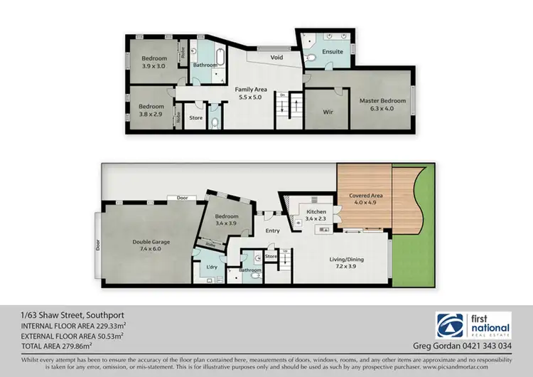 Floorplan of Homely semi-detached listing, 1/63 Shaw Street, Southport QLD 4215
