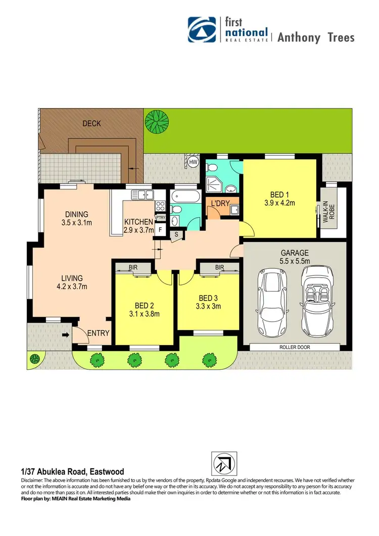 Floorplan of Homely villa listing, 1/37 Abuklea Road, Eastwood NSW 2122