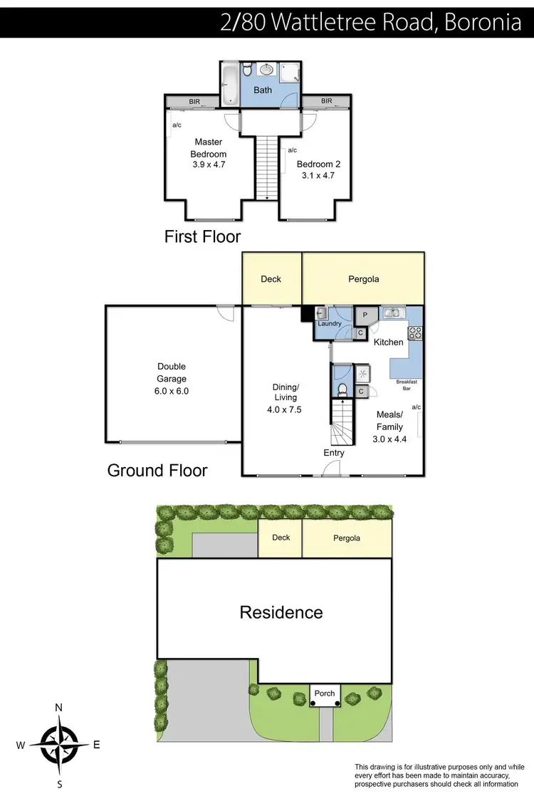 Floorplan of Homely townhouse listing, 2/80 Wattletree Road, Boronia VIC 3155