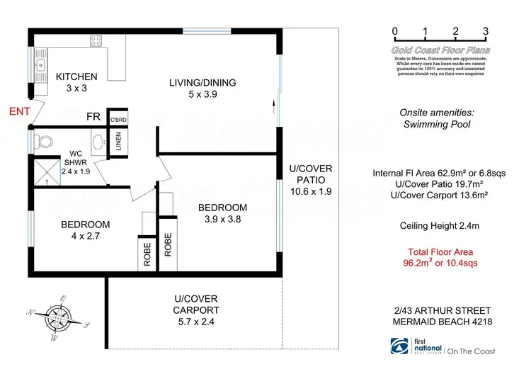 Floorplan of Homely apartment listing, 2/43 Arthur Street, Mermaid Beach QLD 4218