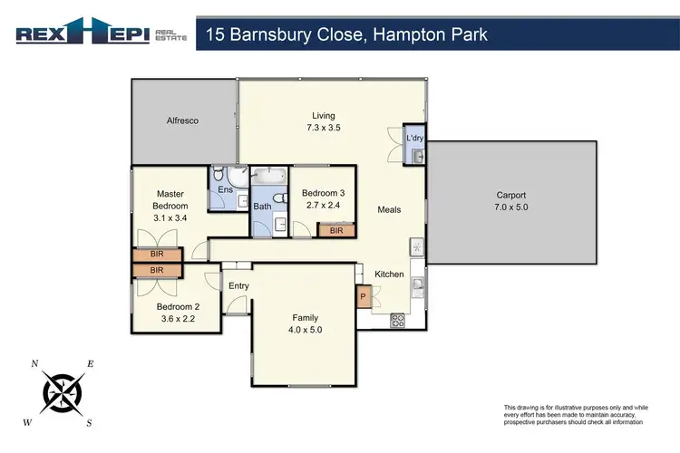 Floorplan of Homely house listing, 15 Barnsbury Close, Hampton Park VIC 3976
