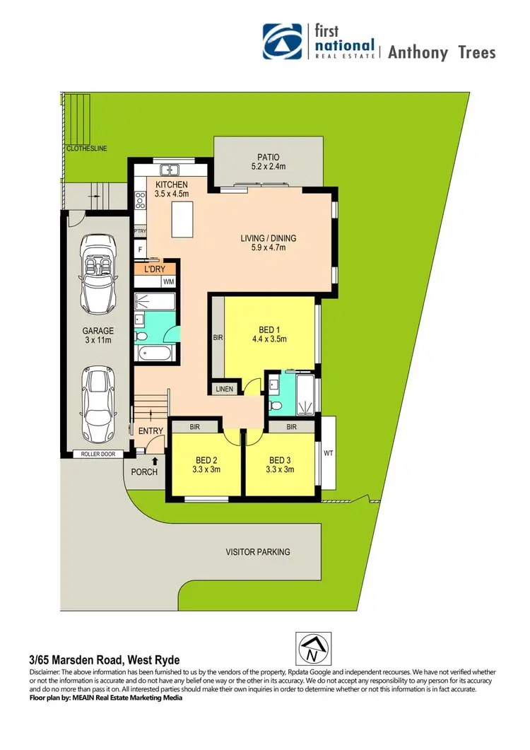 Floorplan of Homely villa listing, 3/65 Marsden Road, West Ryde NSW 2114