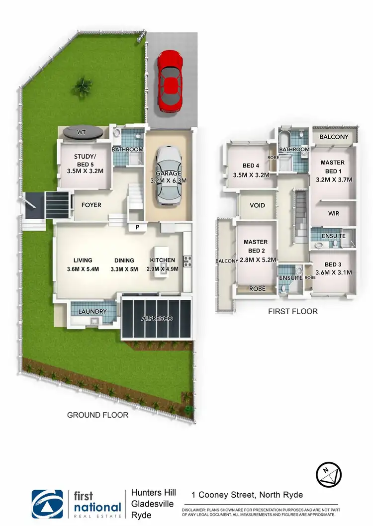 Floorplan of Homely semi-detached listing, 1 Cooney Street, North Ryde NSW 2113