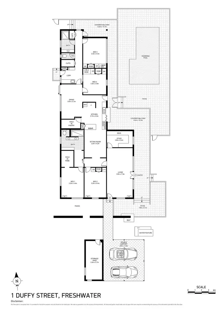 Floorplan of Homely house listing, 1 Duffy Street, Freshwater QLD 4870