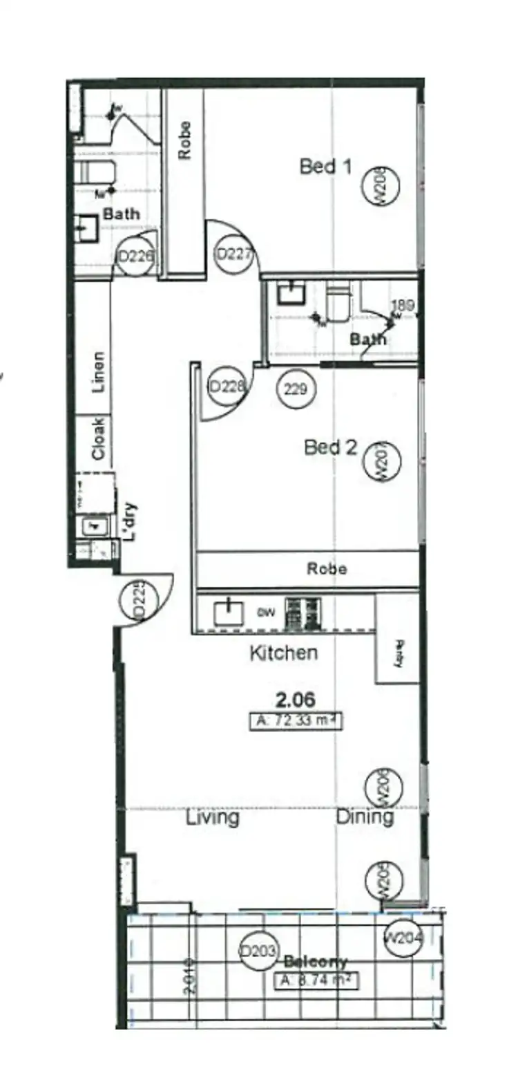 Floorplan of Homely apartment listing, 206/252 Union Road, Moonee Ponds VIC 3039