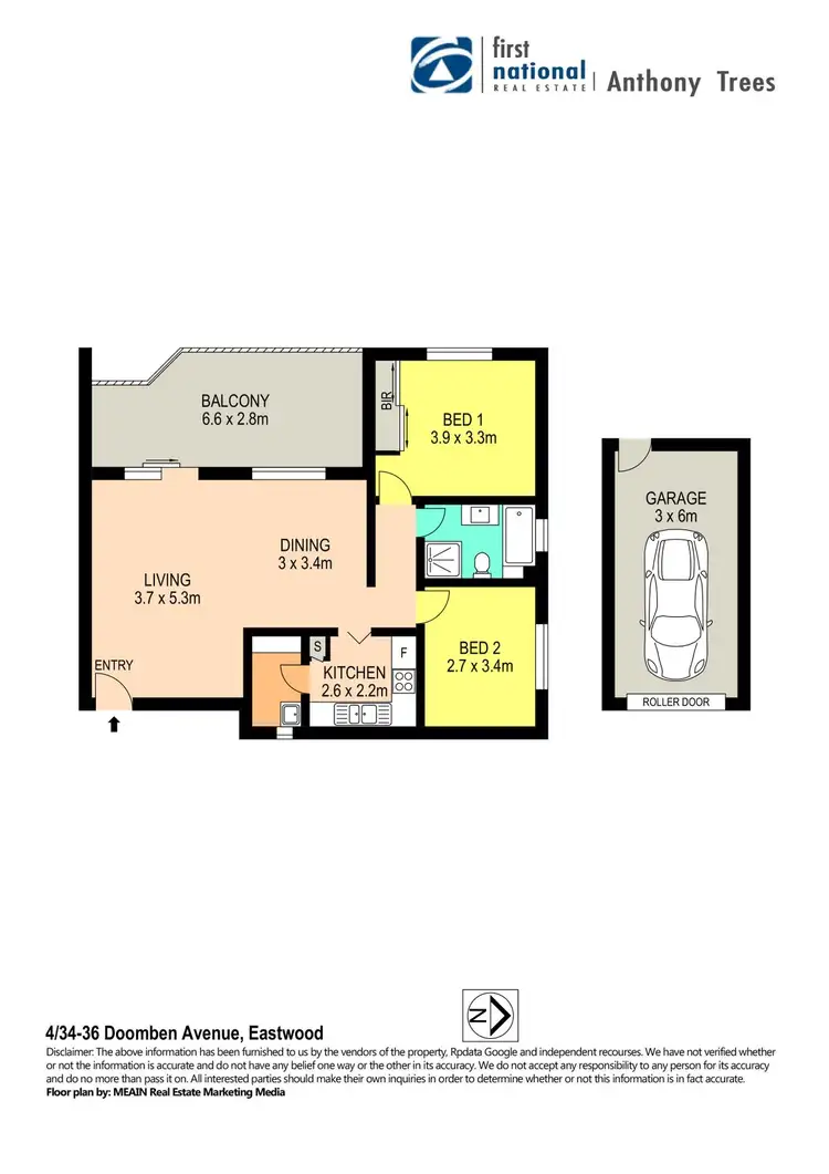 Floorplan of Homely unit listing, 4/34-36 Doomben Avenue, Eastwood NSW 2122