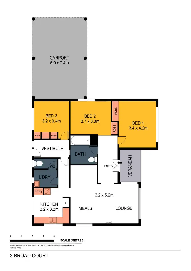 Floorplan of Homely house listing, 3 Broad Court, Kangaroo Flat VIC 3555