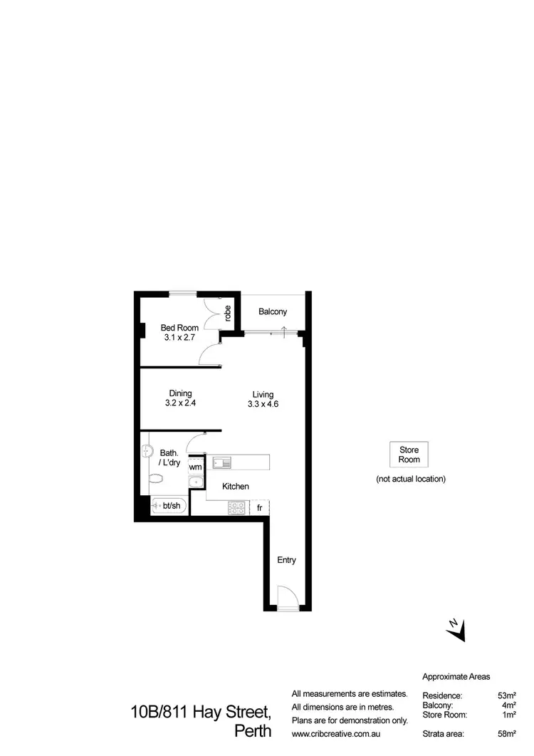 Floorplan of Homely apartment listing, 10B/811 Hay Street, Perth WA 6000