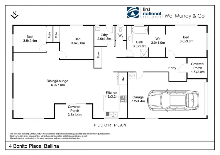 Floorplan of Homely house listing, 4 Bonito Place, Ballina NSW 2478