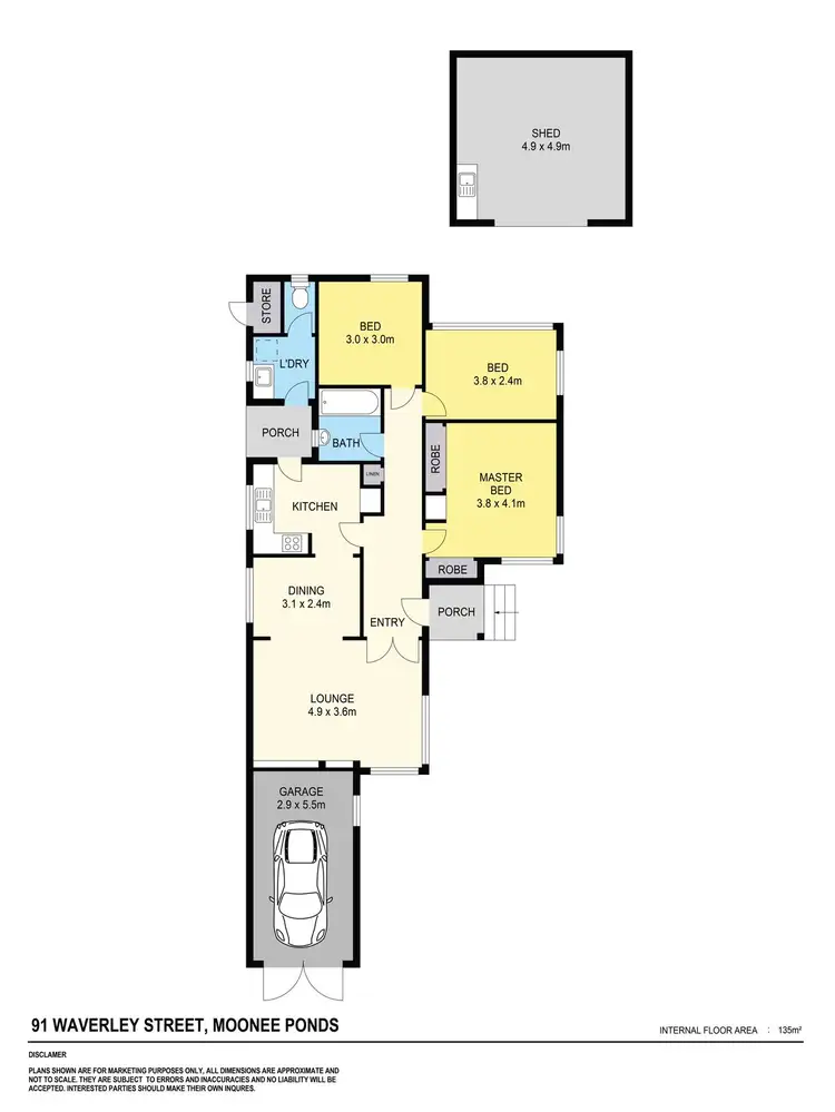 Floorplan of Homely house listing, 91 Waverley Street, Moonee Ponds VIC 3039