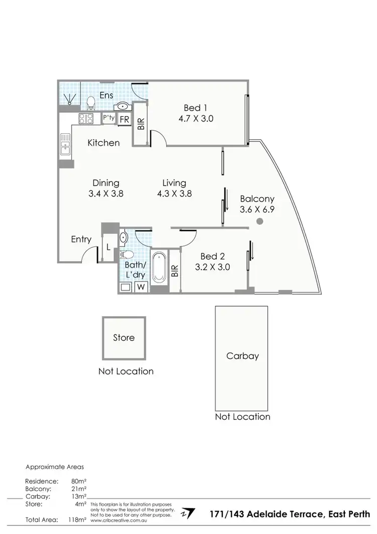 Floorplan of Homely apartment listing, 171/143 Adelaide Terrace, East Perth WA 6004