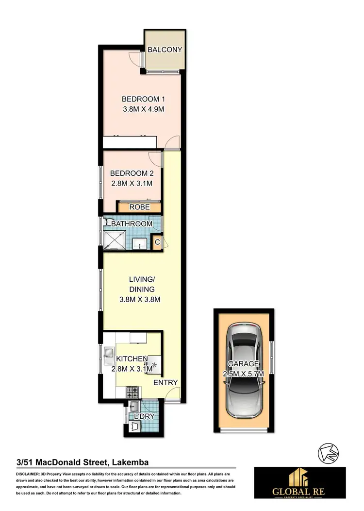 Floorplan of Homely unit listing, 3/51 MacDonald Street, Lakemba NSW 2195