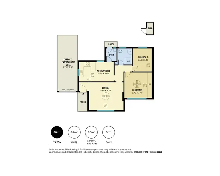 Floorplan of Homely unit listing, 2/8 Edison Street, Glenelg North SA 5045