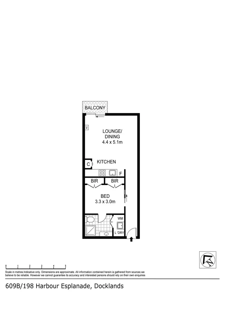 Floorplan of Homely apartment listing, 609B/198 Harbour Esplanade, Docklands VIC 3008