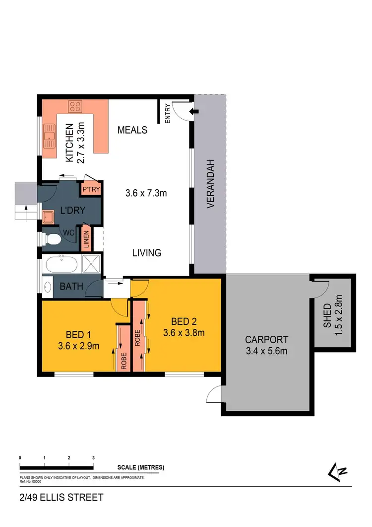 Floorplan of Homely unit listing, 2/49 Ellis Street, Flora Hill VIC 3550