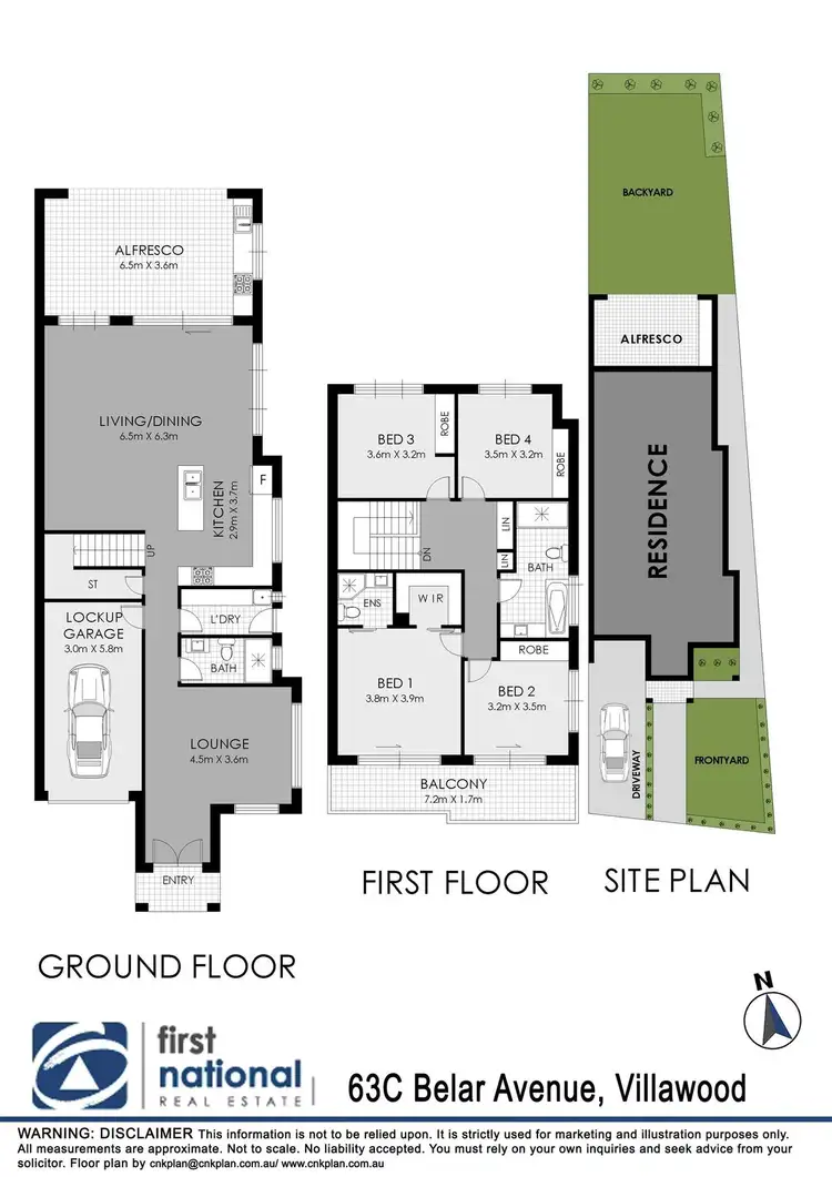 Floorplan of Homely semi-detached listing, 63C Belar Avenue, Villawood NSW 2163