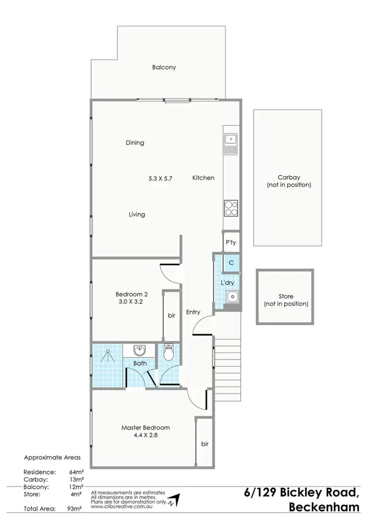 Floorplan of Homely apartment listing, 4/129 Bickley Road, Beckenham WA 6107
