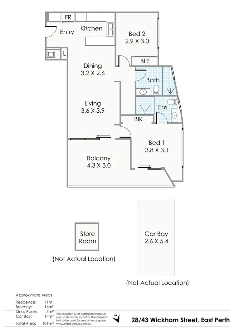 Floorplan of Homely apartment listing, 28/43 Wickham Street, East Perth WA 6004