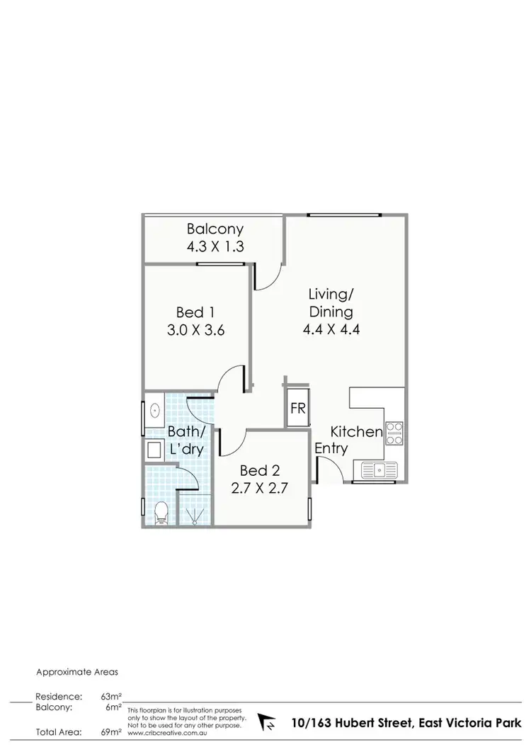Floorplan of Homely apartment listing, 10/163 Hubert Street, East Victoria Park WA 6101