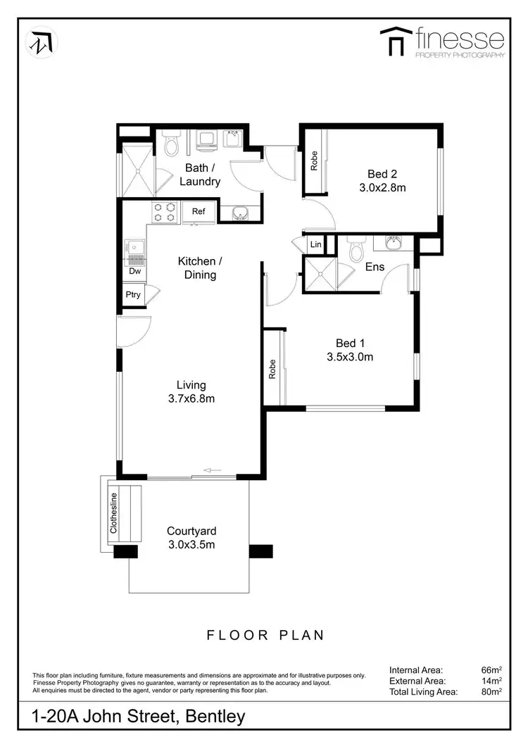 Floorplan of Homely apartment listing, 3/20A John Street, Bentley WA 6102