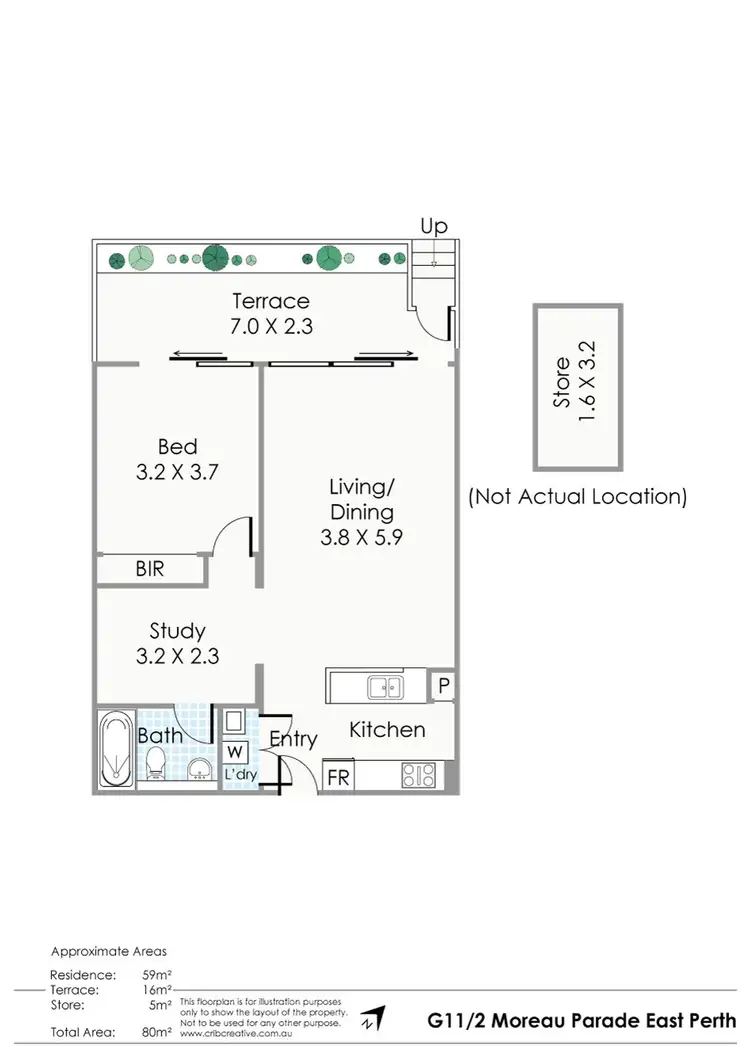 Floorplan of Homely apartment listing, G11/2 Moreau Parade, East Perth WA 6004