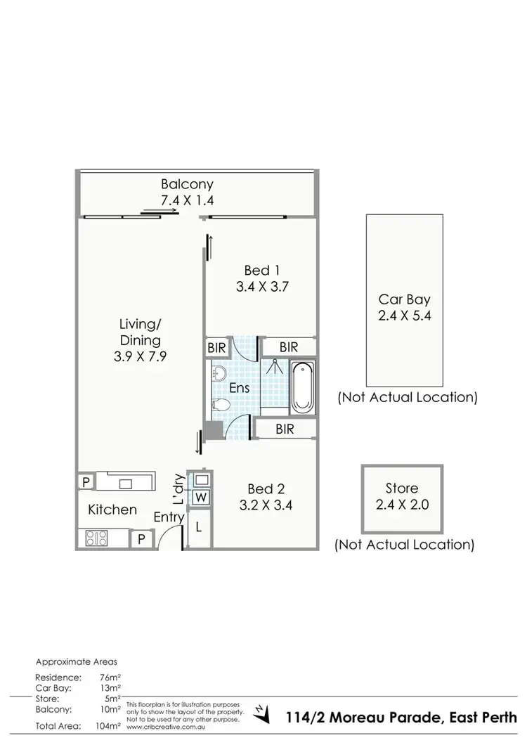 Floorplan of Homely apartment listing, 114/2 Moreau Parade, East Perth WA 6004