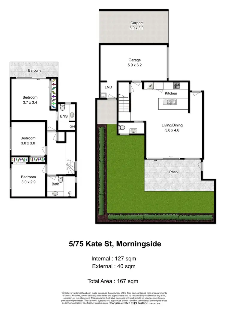 Floorplan of Homely townhouse listing, 5/75 Kates Street, Morningside QLD 4170