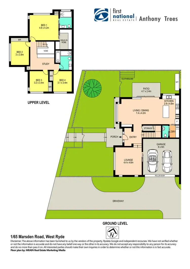 Floorplan of Homely townhouse listing, 1/65 Marsden Road, West Ryde NSW 2114