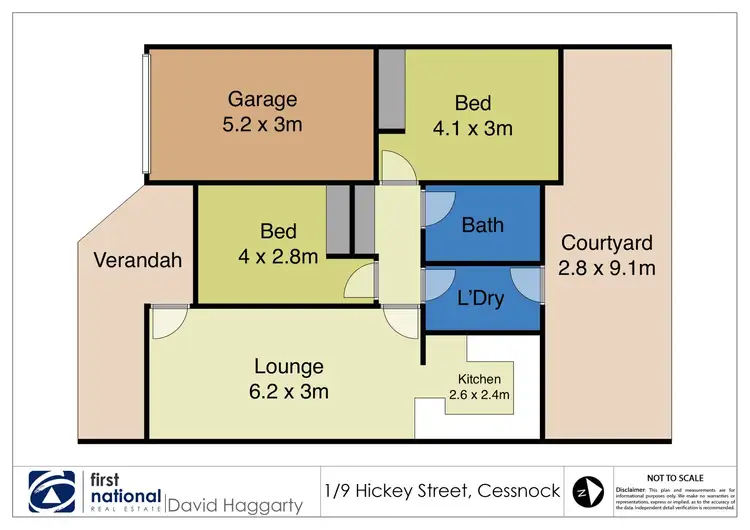 Floorplan of Homely unit listing, 1/9 Hickey Street, Cessnock NSW 2325