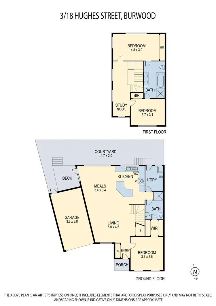 Floorplan of Homely townhouse listing, 3/18 Hughes Street, Burwood VIC 3125