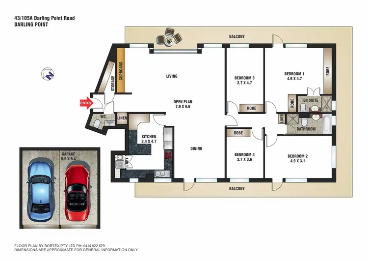Floorplan of Homely apartment listing, 43/105A Darling Point Road, Darling Point NSW 2027