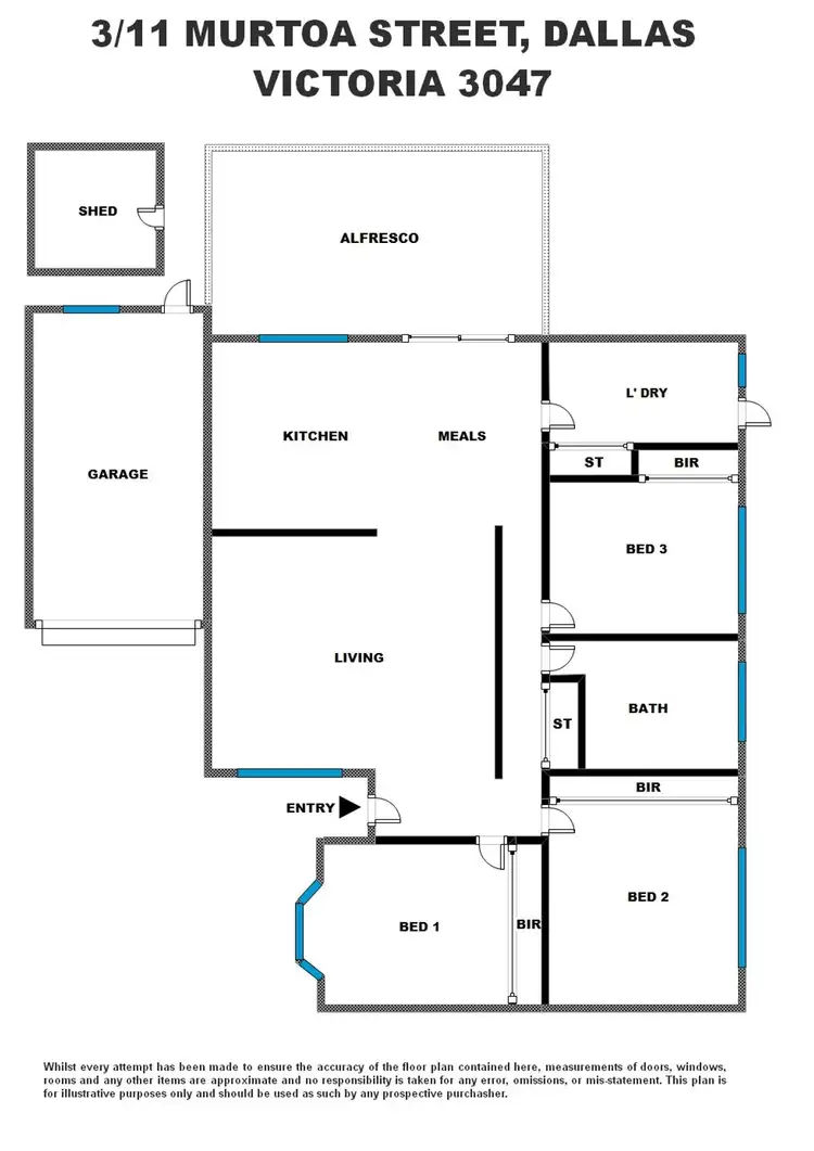 Floorplan of Homely unit listing, 3/11 Murtoa Street, Dallas VIC 3047