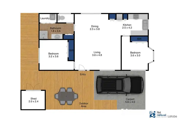 Floorplan of Homely unit listing, 2 Green Acres, Traralgon VIC 3844