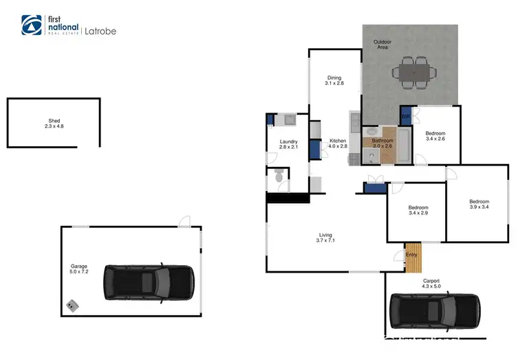 Floorplan of Homely house listing, 1 Griffiths Court, Traralgon VIC 3844