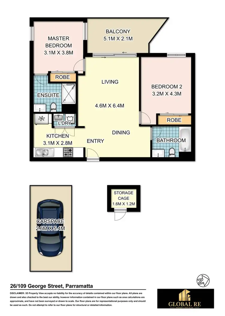 Floorplan of Homely unit listing, 26/109-113 George Street, Parramatta NSW 2150
