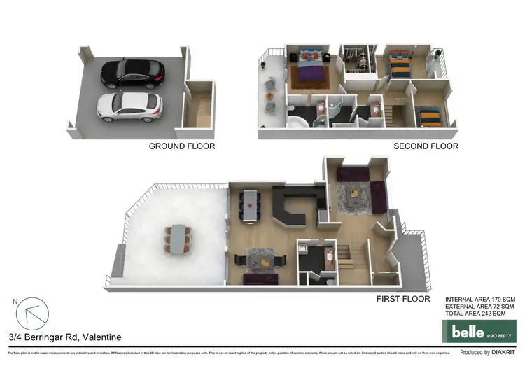 Floorplan of Homely townhouse listing, 3/4 Berringar Road, Valentine NSW 2280