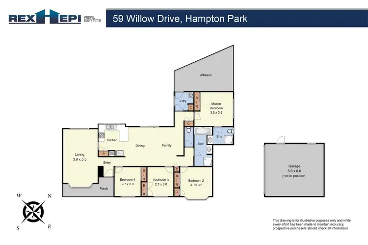 Floorplan of Homely house listing, 59 Willow Drive, Hampton Park VIC 3976
