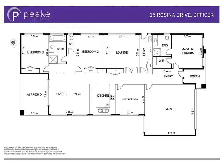 Floorplan of Homely house listing, 25 Rosina Drive, Officer VIC 3809