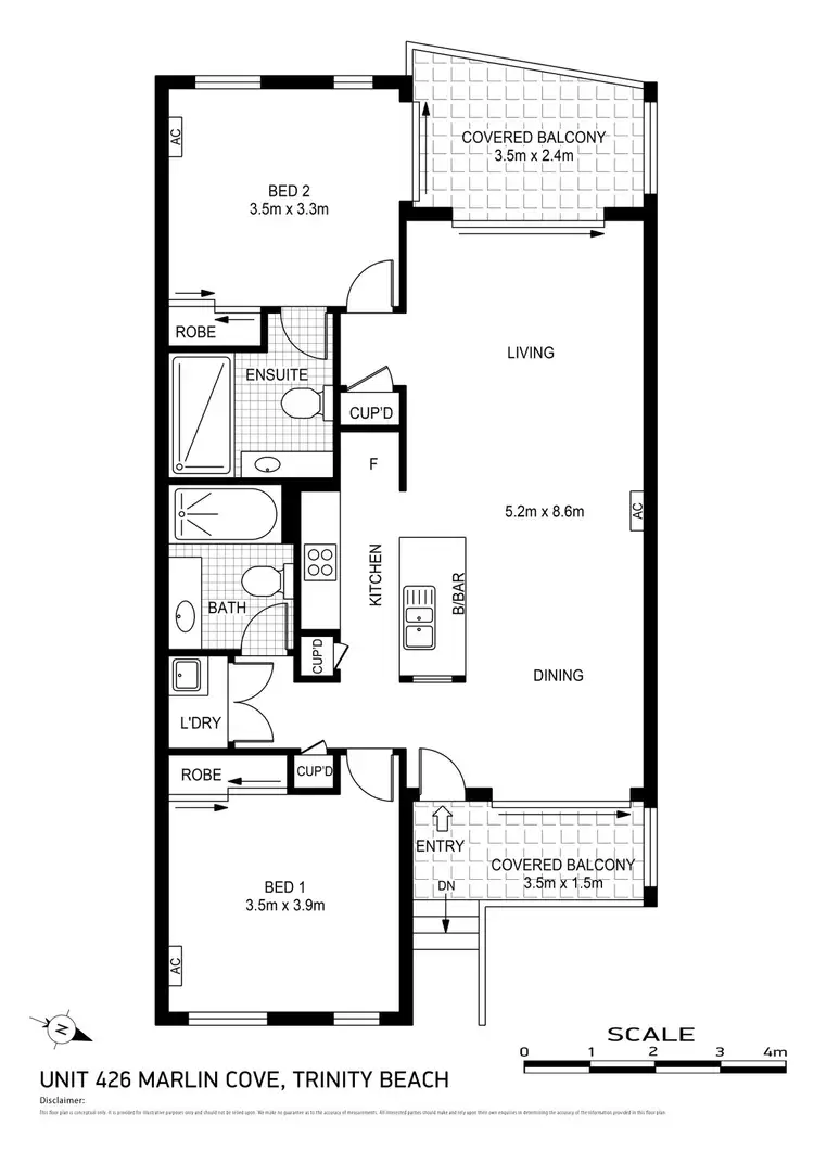 Floorplan of Homely apartment listing, 426/2 Keem Street, Trinity Beach QLD 4879