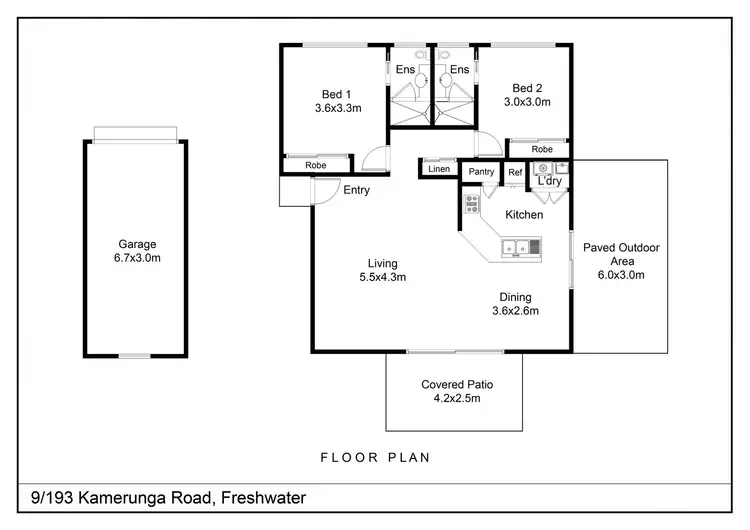 Floorplan of Homely unit listing, 9/193 Kamerunga Road, Freshwater QLD 4870