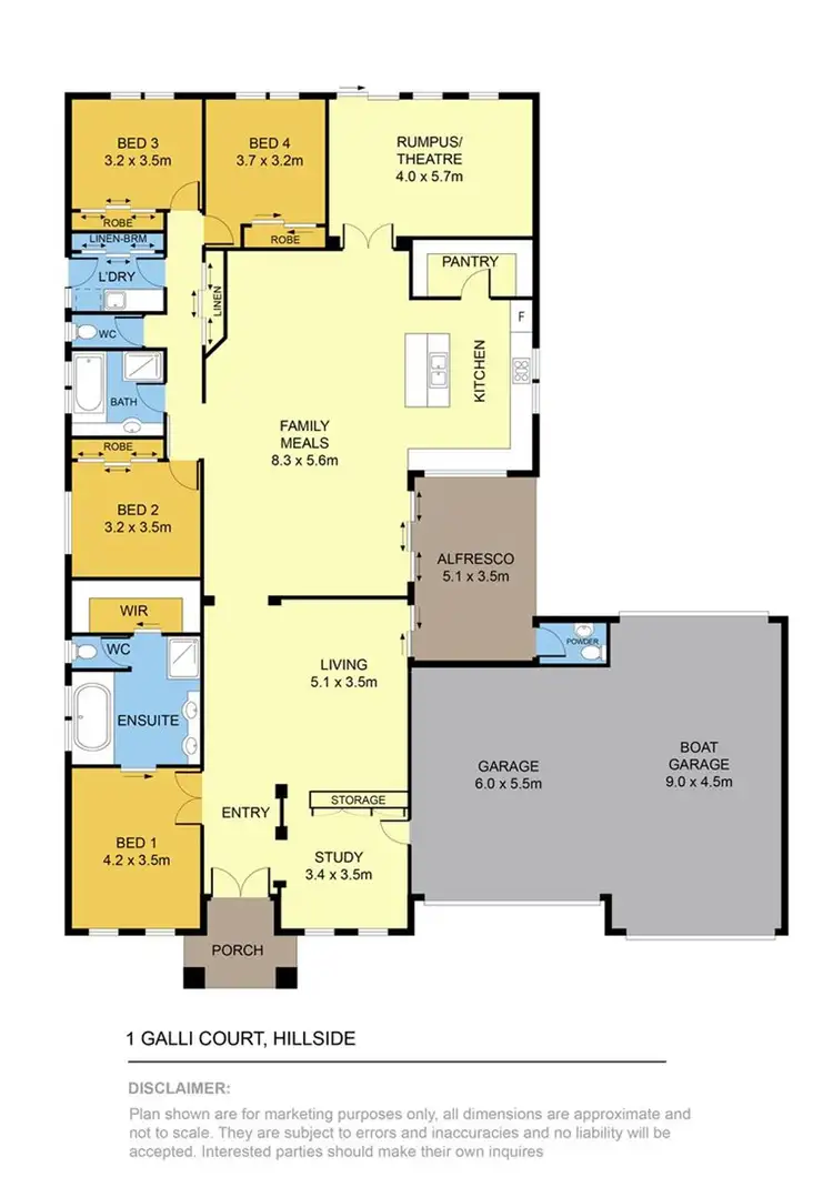 Floorplan of Homely house listing, 1 Galli Court, Hillside VIC 3037