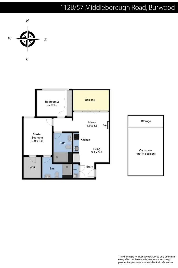 Floorplan of Homely unit listing, 112B/57 Middleborough Road, Burwood East VIC 3151